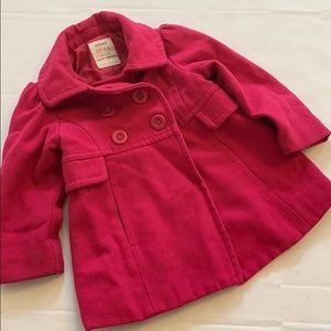 Hot pink old navy pea coat 3t